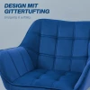 Gestoffeerde Fauteuil, Accentfauteuil, Scandi Design, Fluwelen Look, Tot 120 Kg, Rubberhouten Poten, Blauw 5