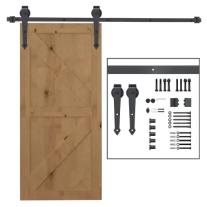 Glijrailset Voor Schuifdeuren, Metaal, 2 M, Draagvermogen 100 Kg, Bruin 1