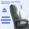 Grote Hoge Bureaustoel, Draagvermogen 200 Kg, Robuuste Constructie, Zachte Bekleding, Grijs 4