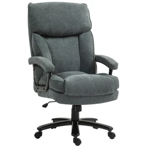 Grote Hoge Bureaustoel, Draagvermogen 200 Kg, Robuuste Constructie, Zachte Bekleding, Grijs 1