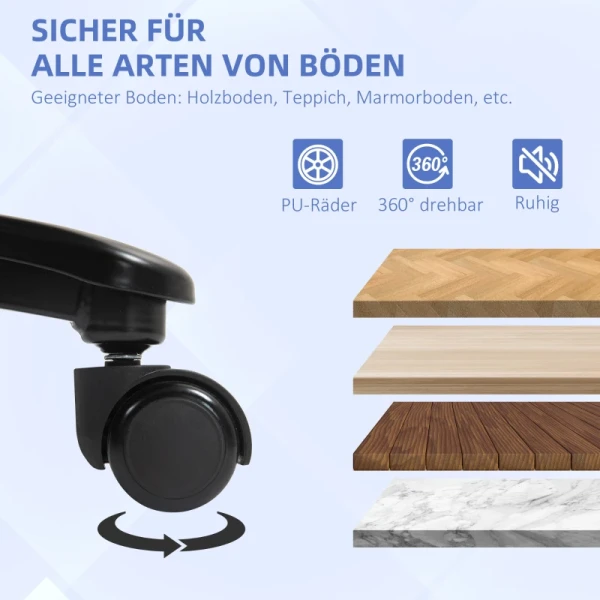Grote Hoge Bureaustoel, Draagvermogen 200 Kg, Robuuste Constructie, Zachte Bekleding, Grijs 7