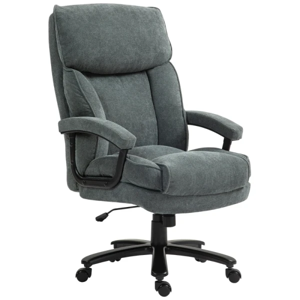 Grote Hoge Bureaustoel, Draagvermogen 200 Kg, Robuuste Constructie, Zachte Bekleding, Grijs 10
