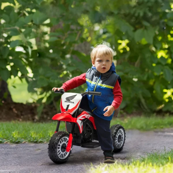 Honda Elektrische Kindermotorfiets, 3 Km/u, Geluidseffecten, Voor 18-36 Maanden, Rood 2