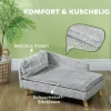 Hondenmand, Hondensofa, Wasbare Pluche Hoes, Tot 20 Kg, 80 X 50 X 40 Cm, Lichtgrijs 4