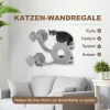 Kattenklimwand, Inclusief Kattenhuis, Ladders, Speelbal, Ruimtebesparend, Lichtgrijs 4