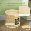 Kattenkrabpaal, Speel- En Ontspanningsruimte, Pluche, 38 X 37H Cm, Kaki Beige, Tot 5 Kg 6