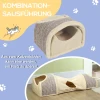 Kattentunnel Met 3 Openingen, Pluche, Sisal Krabtouw, 107x38x29 Cm, Beige/grijs 4