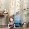 Kinderopbergboxen 4 Laden Afgeronde Randen Verhoogd Design Kunststof Blauw 2