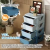 Kinderopbergboxen 4 Laden Afgeronde Randen Verhoogd Design Kunststof Blauw 4