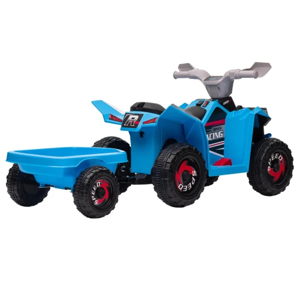 Kinderquad, Oplaadbaar, 2,5 Km/u, Met Aanhanger, 50 Min Reistijd, Voor Kinderen Van 1,5 T/m 3 Jaar, Blauw 14