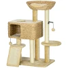 Krabpaal Kattenboom, 1 Kattengrot, 1 Kattenmand, 1 Ligvlak, 1 Oprit, 60 Cm X 40 Cm X 98 Cm, Naturel + Beige 1