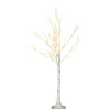 Kunstboom, Kunstberk, Met LED-verlichting, Warm Wit, Realistische Witte Bast, 17L X 17W X 120H Cm 1