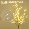 Kunstboom, Kunstberk, Met LED-verlichting, Warm Wit, Realistische Witte Bast, 17L X 17W X 120H Cm 4