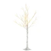 Kunstboom, Kunstberk, Met LED-verlichting, Warm Wit, Realistische Witte Bast, 17L X 17W X 120H Cm 10