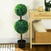 Kunstplanten, Set Van 2 Buxus, 90 Cm Kunstplant, Kunstboom, Decoratieve Plant Voor Binnen En Buiten, Groen 2