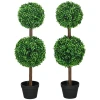 Kunstplanten, Set Van 2 Buxus, 90 Cm Kunstplant, Kunstboom, Decoratieve Plant Voor Binnen En Buiten, Groen 1