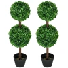 Kunstplanten, Set Van 2 Buxus, 90 Cm Kunstplant, Kunstboom, Decoratieve Plant Voor Binnen En Buiten, Groen 10