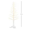 Kunstspar Met LED-verlichting, Kerstboom 180 Cm Hoog, Realistische Schors, Wit 3