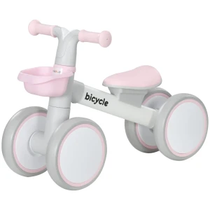 Loopfiets, Driewieler, Verstelbare Stoel, Stille Wielen, 56x27x39 Cm, Roze/wit 1