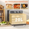 Mini-oven, 20L, 5 Functies, 360 Hete Lucht, Grillrooster, Kruimellade, Grijs 4