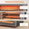 Mini-oven, 20L, 5 Functies, 360 Hete Lucht, Grillrooster, Kruimellade, Grijs 8