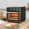 Mini-oven, 20L, 5 Functies, 360 Hete Lucht, Grillrooster, Kruimellade, Zwart 2