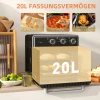 Mini-oven, 20L, 5 Functies, 360 Hete Lucht, Grillrooster, Kruimellade, Zwart 4