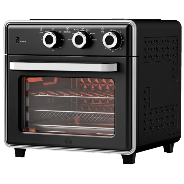 Mini-oven, 20L, 5 Functies, 360 Hete Lucht, Grillrooster, Kruimellade, Zwart 1