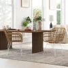 Set Van 2 Stoelen In Boho-stijl, Keukenstoelen, PE Rotan, 56 X 60 X 79 Cm, Naturel + Wit 2