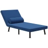 Slaapbank, Fauteuil En Logeerbed, Verstelbare Rugleuning, Afneembare Hoes, Marineblauw 1