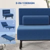 Slaapbank, Fauteuil En Logeerbed, Verstelbare Rugleuning, Afneembare Hoes, Marineblauw 4