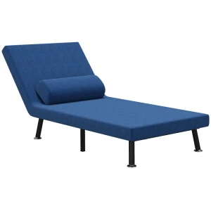 Slaapbank, Fauteuil En Logeerbed, Verstelbare Rugleuning, Afneembare Hoes, Marineblauw 1