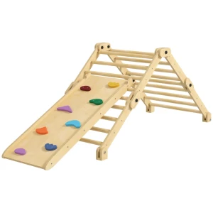 Speeltoestel 3-in-1, Opvouwbaar, Ladder & Glijbaan/klimwand, Hout, Voor Kinderen 1,5-4 Jaar 1