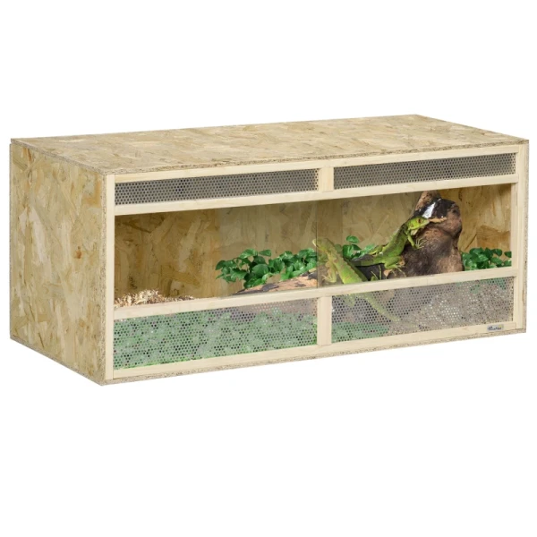 Terrarium Voor Reptielen/amfibieën, Glazen Schuifdeuren, Ventilatierooster, 120x50x50cm 10