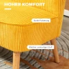 Tweezitsbank, Elegant Scandinavisch Design, Massief Houten Frame, Tot 150 Kg, 117 X 56,5 X 77 Cm, Geel 4