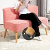 Tweezitsbank, Elegant Scandinavisch Design, Massief Houten Frame, Tot 150 Kg, 117 X 56,5 X 77 Cm, Roze 7