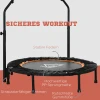 102 Cm Fitness Trampoline, Opvouwbaar Mini Trampoline Met Viermaal Hoogte Verstelbare Handgreep, Fitness Rebounder Voor Volwassenen, Tot 100 Kg, Zwart 7