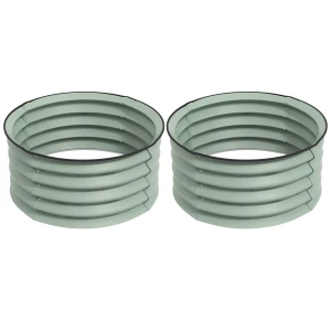 2 Delige Set Hoogbed Van Staal, Plantenbed Koude Bak Tuinbed Bloembak Stapelbaar, Plantenbak Groentebed Ø60x30cm Voor Tuin Balkon, Plantenbak Voor Bloemen, Planten, Groenten 1