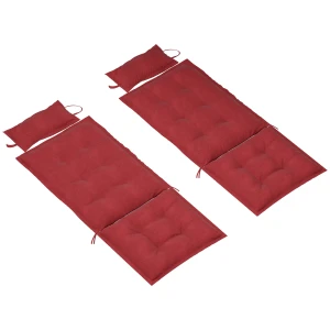 2 Delige Set Kussens Voor Zonnebed Waterafstotend Kussen Voor Tuinbed Kussen Voor Strandbed Ligstoel Kussen Kussen Voor Tuinmeubelen Kussens 50x116x5 Cm, Wijnrood 1