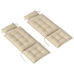 2 Delige Set Kussens Voor Zonnebed Waterafstotend Kussen Voor Tuinbed Kussen Voor Strandbed Ligstoel Kussen Kussen Voor Tuinmeubilair Kussens 50x116x5 Cm, Beige 1