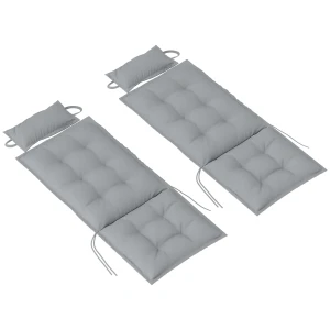 2 Delige Set Kussens Voor Zonnebed Waterafstotend Kussen Voor Tuinbed Kussen Voor Strandbed Ligstoel Kussen Kussen Voor Tuinmeubilair Kussens 50x116x5 Cm, Lichtgrijs 1