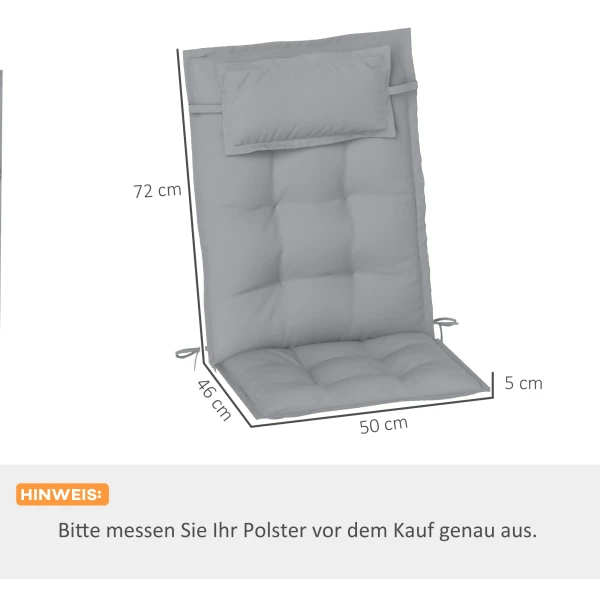 2 Delige Set Kussens Voor Zonnebed Waterafstotend Kussen Voor Tuinbed Kussen Voor Strandbed Ligstoel Kussen Kussen Voor Tuinmeubilair Kussens 50x116x5 Cm, Lichtgrijs 4