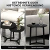 2 Delige Set Salontafel, Ronde Bijzettafel, Koffietafel Met Stalen Frame, Sofatafel In Modern Design, Voor Woonkamer, Tot 35 Kg Belastbaar, Zwart 5