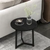 2 Delige Set Salontafel, Ronde Bijzettafel, Koffietafel Met Stalen Frame, Sofatafel In Modern Design, Voor Woonkamer, Tot 35 Kg Belastbaar, Zwart 8