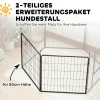 2 Delige Set Uitbreiding 2 Hondenhek Panelen Voor Buitenren, 80 X 80 Cm Puppyhek Van Staal, Voor Kleine En Middelgrote Honden Zwart 5