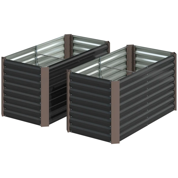 2 Delige Set Verhoogd Bloembed Weerbestendig, Plantenbed Koude Bak Tuinbed Plantenbak Gemaakt Van Verzinkt Staal, Bloembak Voor Terras & Tuin, 120 X 60 X 60 Cm 1