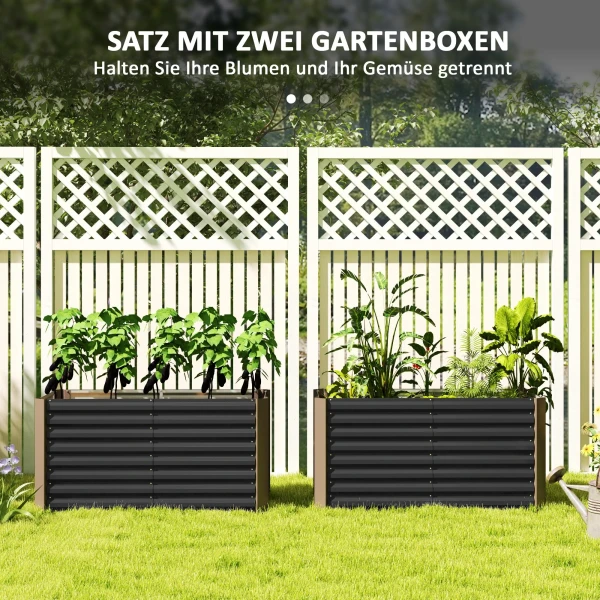 2 Delige Set Verhoogd Bloembed Weerbestendig, Plantenbed Koude Bak Tuinbed Plantenbak Gemaakt Van Verzinkt Staal, Bloembak Voor Terras & Tuin, 120 X 60 X 60 Cm 5