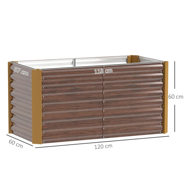 2 Delige Set Verhoogd Bloembed Weerbestendig, Plantenbed Koude Bak Tuinbed Plantenbak Plantenbak Van Verzinkt Staal, Bloembak Voor Terras & Tuin, 120 X 60 X 60 Cm 4