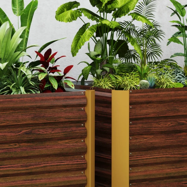 2 Delige Set Verhoogd Bloembed Weerbestendig, Plantenbed Koude Bak Tuinbed Plantenbak Plantenbak Van Verzinkt Staal, Bloembak Voor Terras & Tuin, 120 X 60 X 60 Cm 9