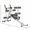 2 In 1 Buiktrainer, Buikspiertrainer Met Verstelbare Buikspierbank, In Hoogte Verstelbare Trainer Met Lcd Display, Voor Spieropbouw, Fitness, Belastbaar Tot 100 Kg, Staal, Wit+grijs 2